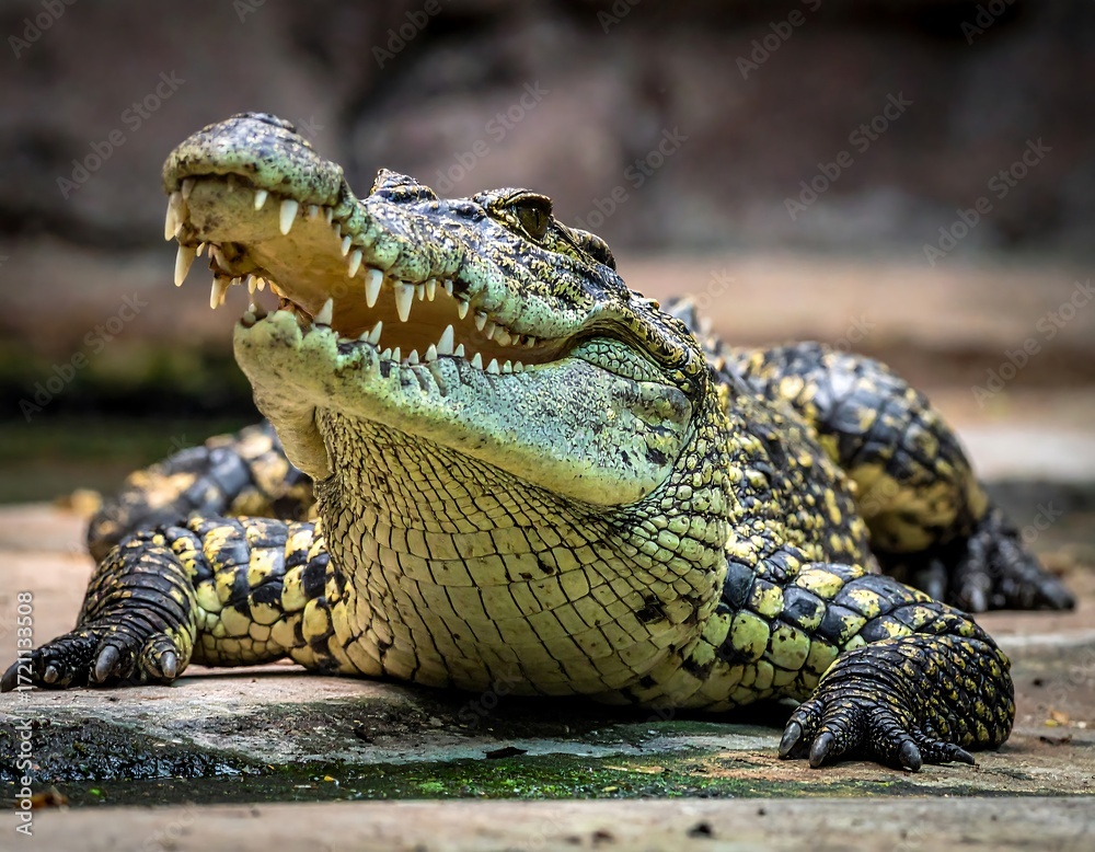 Fototapeta premium Croc in a zoo enclosure