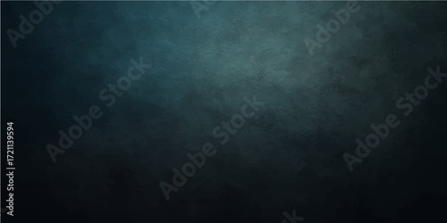 Dark, aged blue grunge texture with a dirty, empty wall and a blank frame pattern