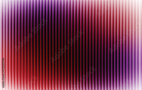 Ribbed glass abstract texture with vertical luminous gradient stripes in red, black, and purple, futuristic bold background with smooth geometric symmetry, modern vibrant digital vector illustration d