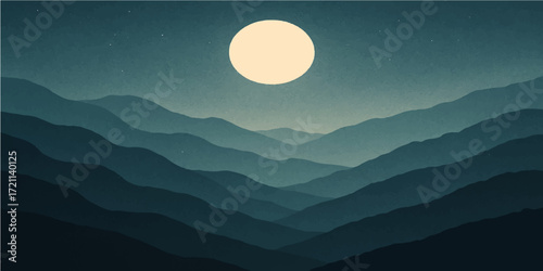 Mountain valley fog with morning clouds and a golden sunrise