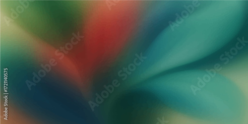 Abstract flowing colorful waves of green and blue light create a smooth artistic pattern and texture