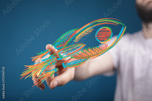 Abstract colorful rocket sk...