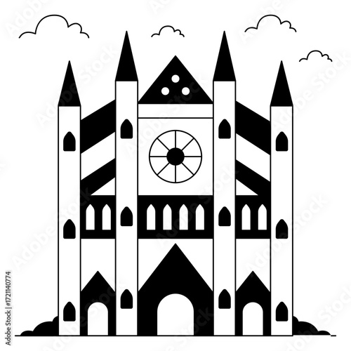 Modern design icon of westminster abbey