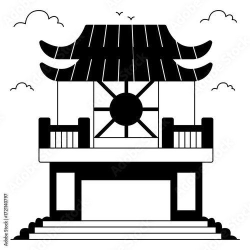 A beautiful design icon of temple of literature