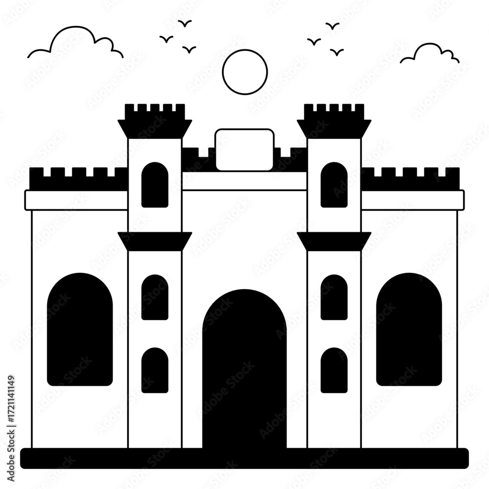 Fototapeta premium Modern design icon of copacabana fort