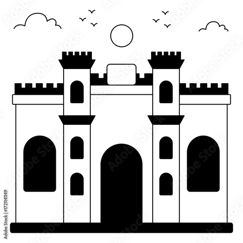 Modern design icon of copacabana fort