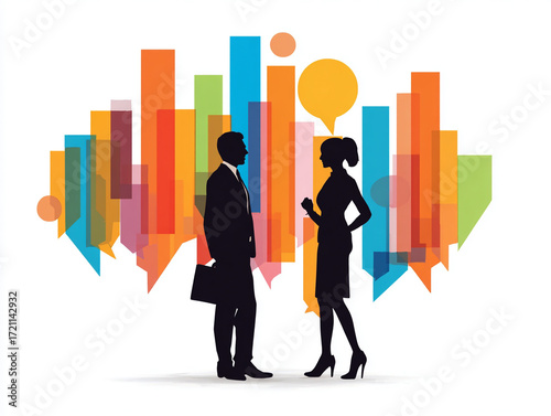 business people with graph
