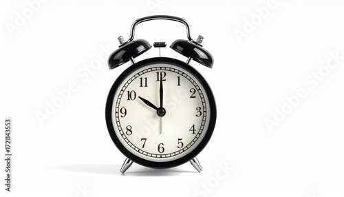 Wallpaper Mural Classic alarm clock at 11:55—timeless urgency in mechanical form white background Torontodigital.ca