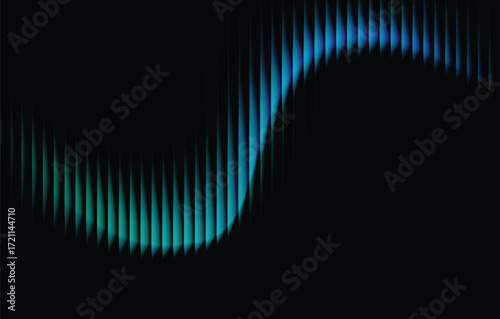 Ribbed abstract glass texture with vertical blue gradient lines, futuristic luminous background with elegant geometric symmetry, bold dynamic modern design pattern, digital vector illustration