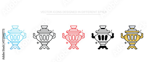 Samovar icon design with white background stock illustration