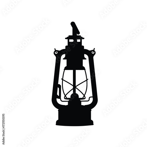 Antique oil lantern silhouette for rustic and vintage designs silhouette