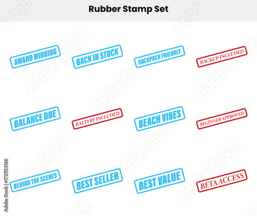 Set of Grunge Rubber Stamps with Positive Phrases on White Background