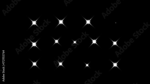 Wallpaper Mural Twinkling sparkle stars, cartoon blinking doodle lights, glitter shine motion, glowing magic flash, vector star effect, transparent background twinkle, energy timeline glow black screen. 4Kv Torontodigital.ca