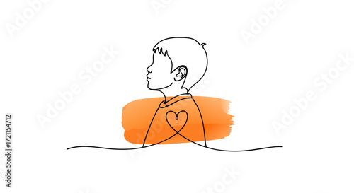 Symbolic line art of a child's heart for the National Day for Truth and Reconciliation