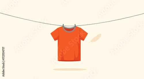 Orange t-shirt on a clothesline, a symbol of national day, truth, and reconciliation