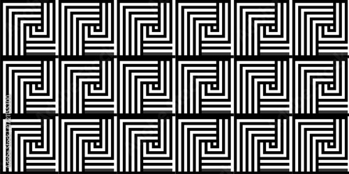 Minimal line Seamless geometric pattern with shapes. Decoration and maze ornament square graphic wall tile.	