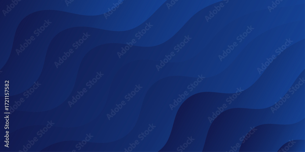 Fototapeta premium Navy blue paper waves abstract gradient banner design | Elegant wavy vector background | Abstract background with dynamic effect | Modern pattern. Vector illustration for design