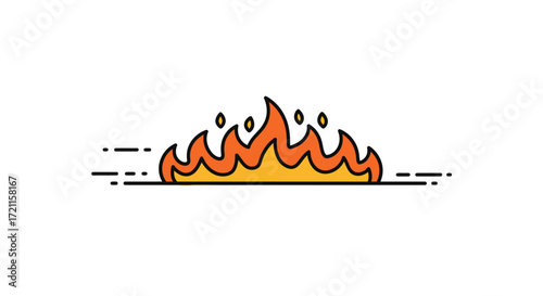 Whimsical cartoon fire with eyes a fun graphic element for playful designs and creative projects