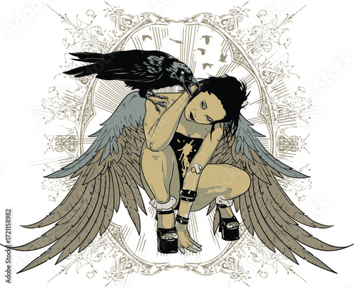 Gothic Angel Raven Whisper