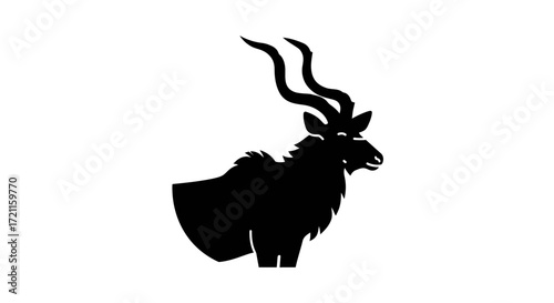 Obraz na płótnie Majestic black silhouette of a kudu antelope with impressive spiral horns wildli
