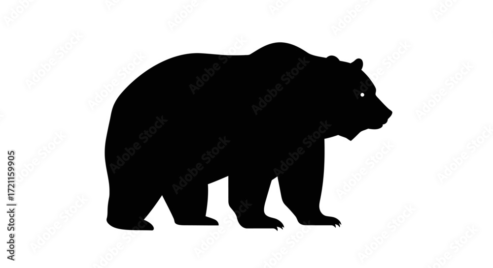 Fototapeta premium Majestic black bear silhouette standing profile wild animal nature symbol