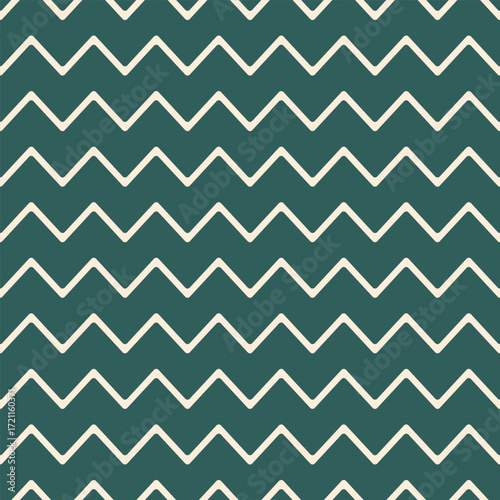 Cream rounded zigzag lines over a deep teal background in a seamless pattern. Ideal for calm, minimal, and natural design themes across both print and digital formats.