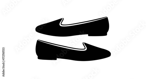 Classic black loafer shoes displayed together minimalist fashion footwear apparel