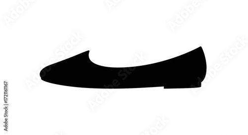 Stylish black ballet flat shoe silhouette fashionable footwear casual elegant women's shoe