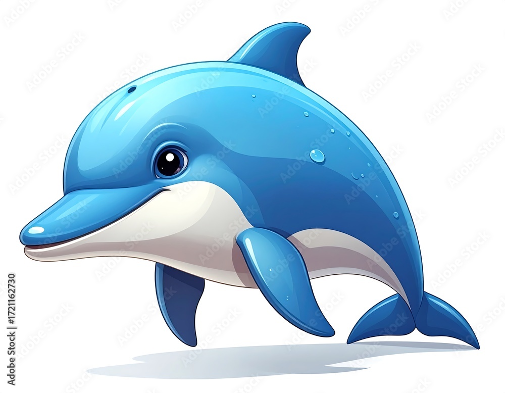 Obraz premium Cute cartoon dolphin illustration