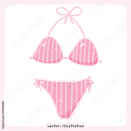 Cute Bikini Coquette Beachwear Design vector illustration