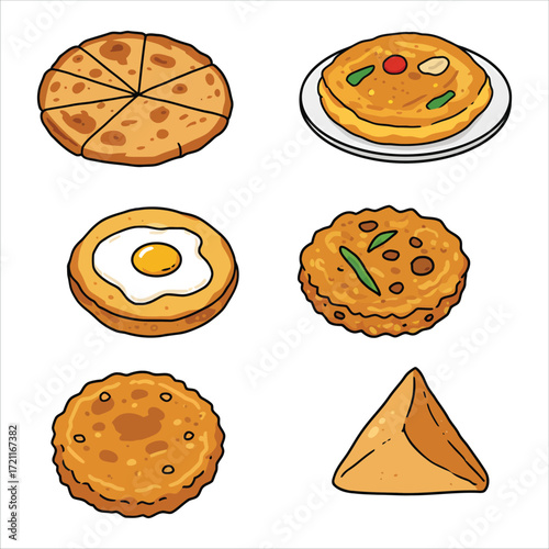 Collection of Traditional Savory Pastries and Flatbreads