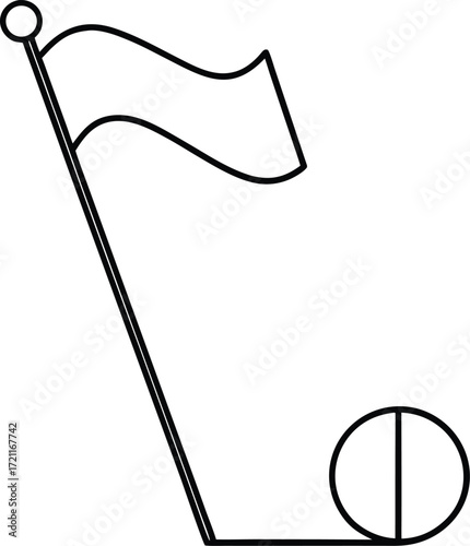Vector hand drawn cartoon sport symbols of a hockey stick with a puck and a baseball bat with a ball