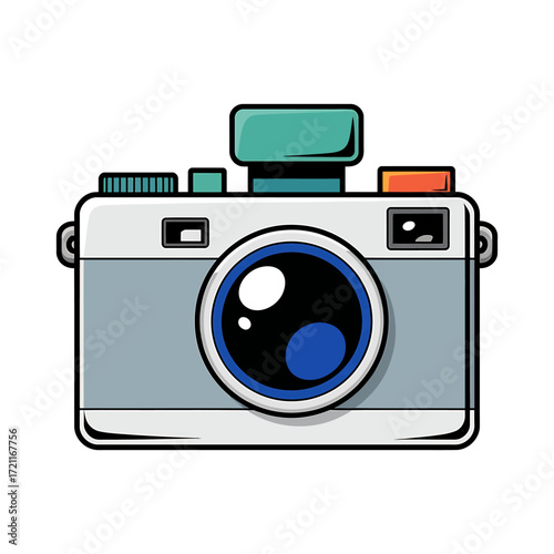 Cute Cartoon Camera Illustration for Photography Enthusiasts and Visual Storytelling Purposes Perfectly Suitable for Digital Designs and Artistic Projects
