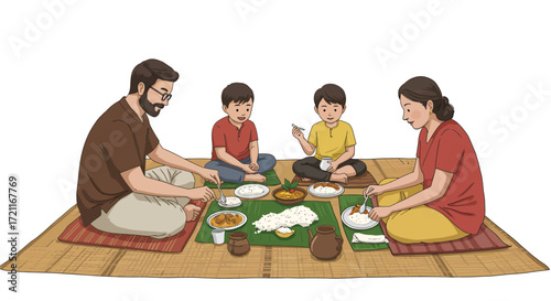 happy family with children