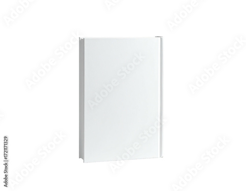 Blank white book  vertical format  on black background