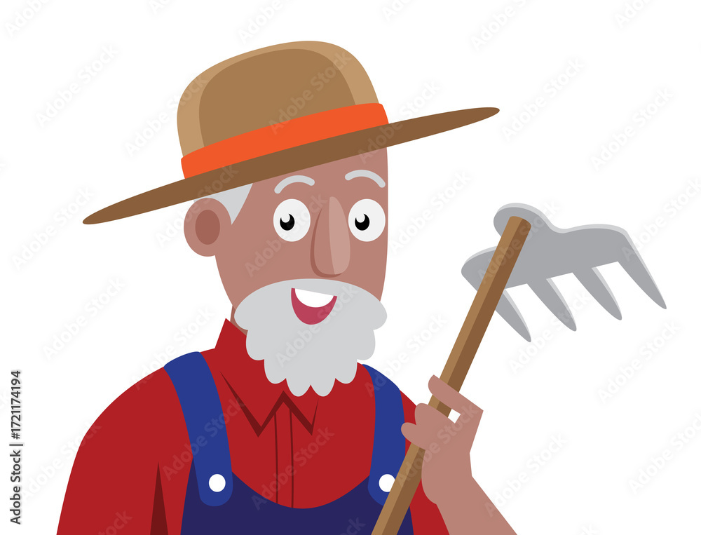 Obraz premium Cartoon Farmer Character Illustration 