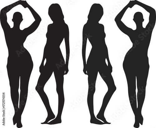 silhouettes of girls