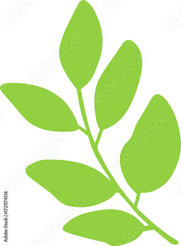 Vibrant green leaf illustration against a contrasting black backdrop enhancing visual appeal