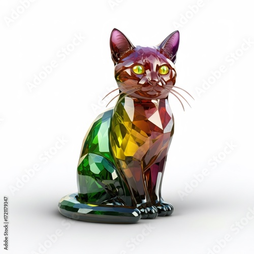 Rainbow Crystal Cat Figurine