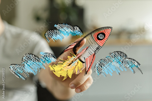 Hand launching a sketched r...