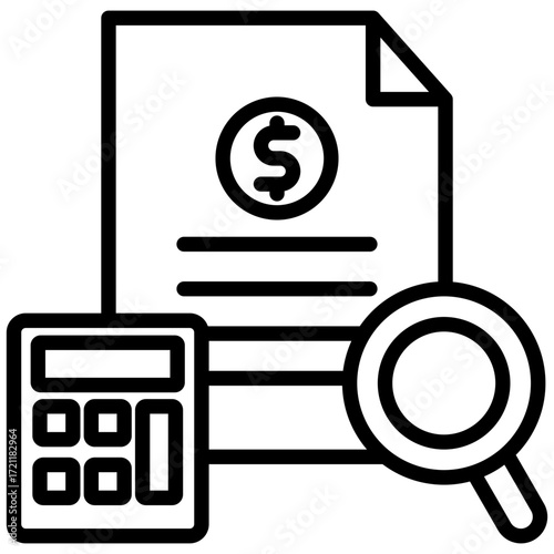 Expense Management line icon