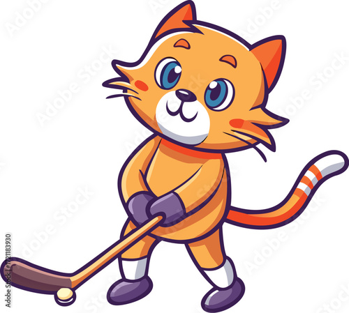 A cute orange cat illustration with a big smile