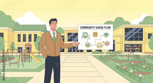 Community Involvement Concept: Educator Unveiling the School Usage Proposal