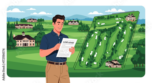 Considering a Land Lease: A Cartoon Illustration of Real Estate Investment