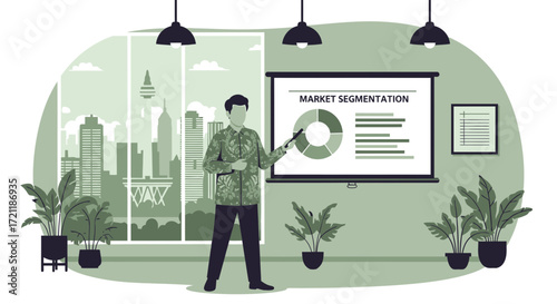 Presentation of market segmentation analysis within a corporate environment