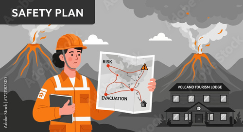 Volcanic eruption hazard preparedness: Understanding safety plans for tourism lodge