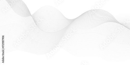 Vector wave digital white and gray blend futuristic technology flow tech transparent line stripe energy connection web music and sound, beautiful dynamic smooth space texture background.