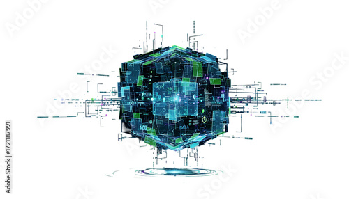 futuristic technology cube blockchain concept information digital 37231456 1