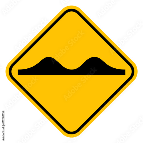 wave road icon - traffic sign