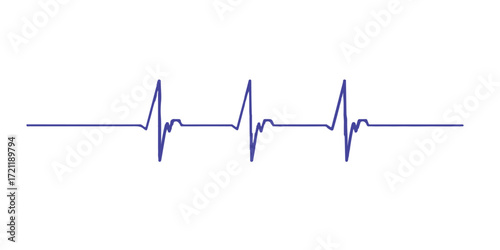 The healthy heartbeat cardiogram wave on an ECG monitor shows the pulse rate of life